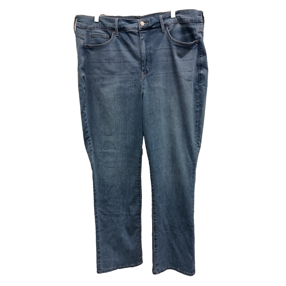Curves 360 By NYDJ Straight Leg Jeans Womens Sz 18 Blue Denim Lovesick High Rise